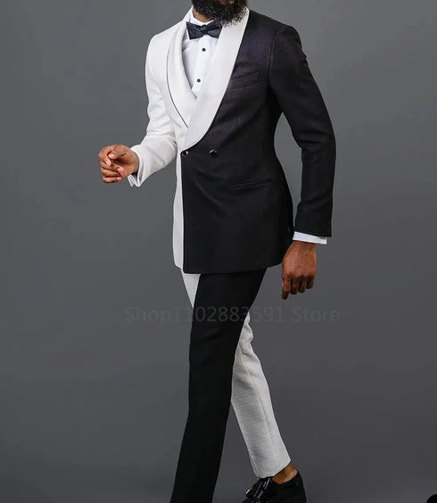 Elegant Splicing Colors 2-Piece Men's Suit Set for Weddings and Prom - Custom Made Tuxedo Blazer and Pants Combo